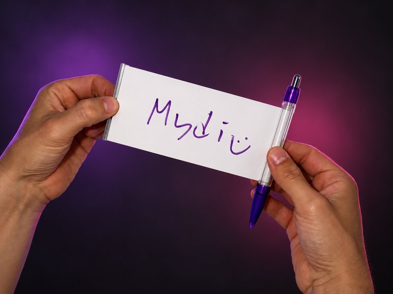 Mydiho podpísané fialové pero
